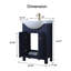 Ensemble de meuble-lavabo simple 24 po bleu