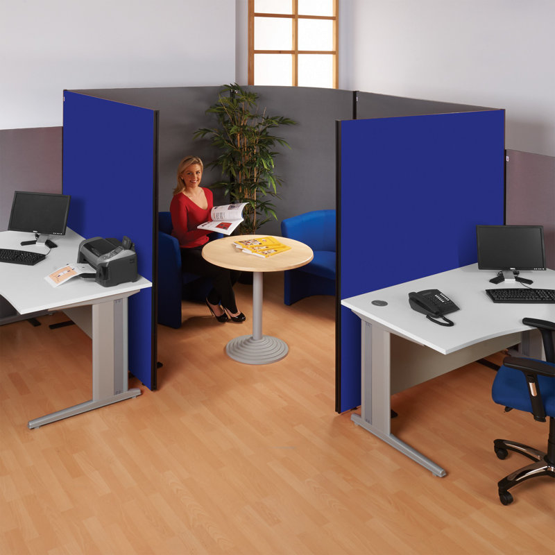 Wood Partition, 122.5cm H x 180cm W x 3cm D, Royal Blue
