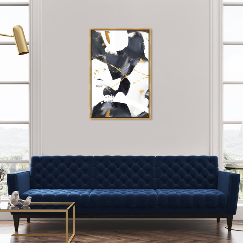 " Amani 2 ", Framed Canvas, 45" H x 30" W , Gold