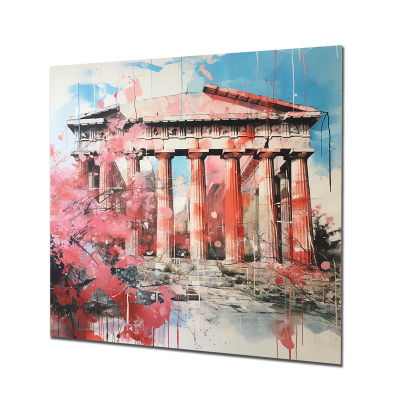 Ruines anciennes, Athènes I - Athènes, art mural en métal, H 29 po x l 29 po