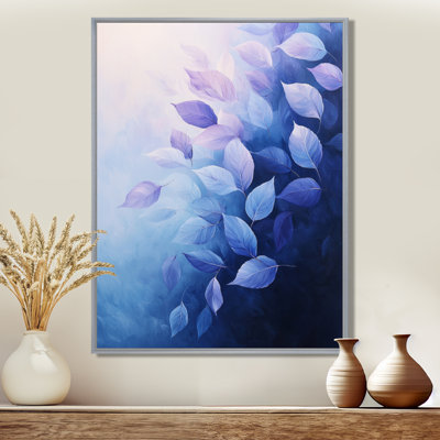 «Floating Leaves In Mauve Ink River I», art mural feuilles pour le salon