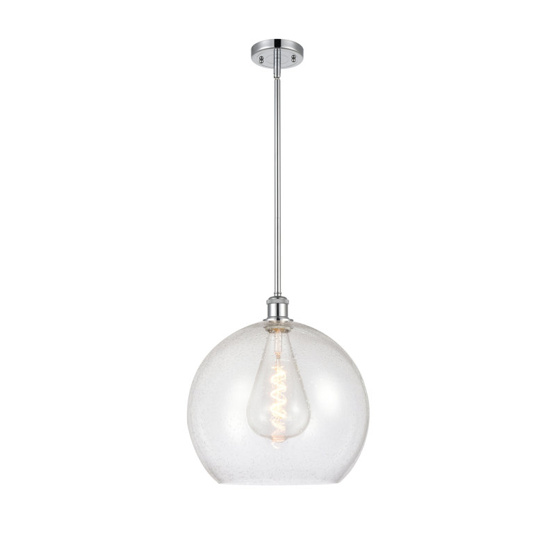 Luminaire suspendu sphérique 1 lumière Cindi, DEL, H 16,38 po x l 13,75 po x P 13,75 po, Chrome poli