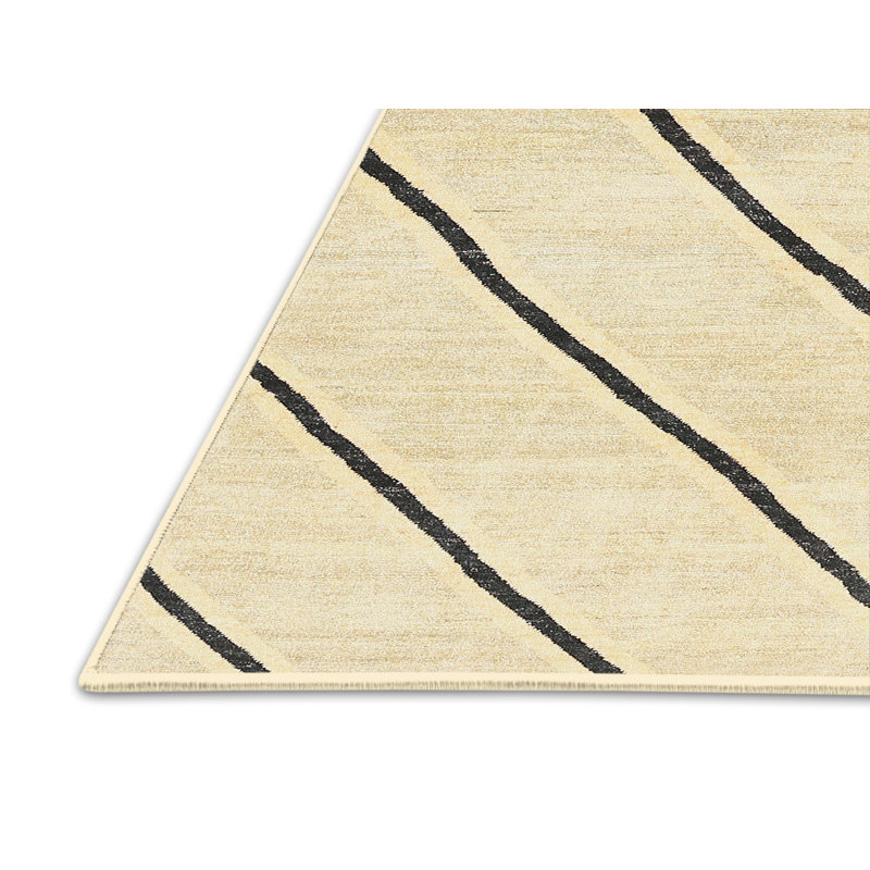 Tapis contemporain crème / gris, Rectangle 2 pi x 3 pi