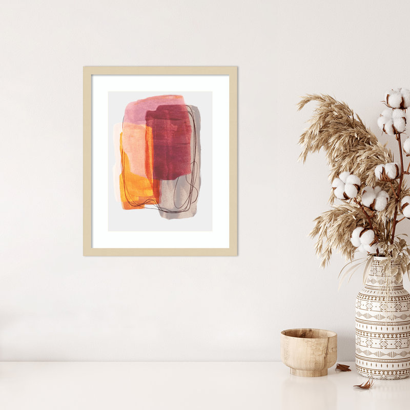 «Abstract Brush Strokes 51», impression encadrée sur papier par Mareike Bohmer, Brun, H 21 po x l 17 po x P 1 po