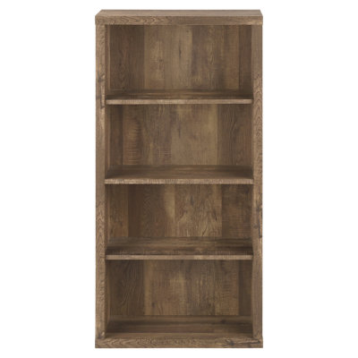 Brown Bookcase With 5 , Modern Decor For Office And Bedroom, Thick Panel Construction Style Bedroom Space, Extra Storage