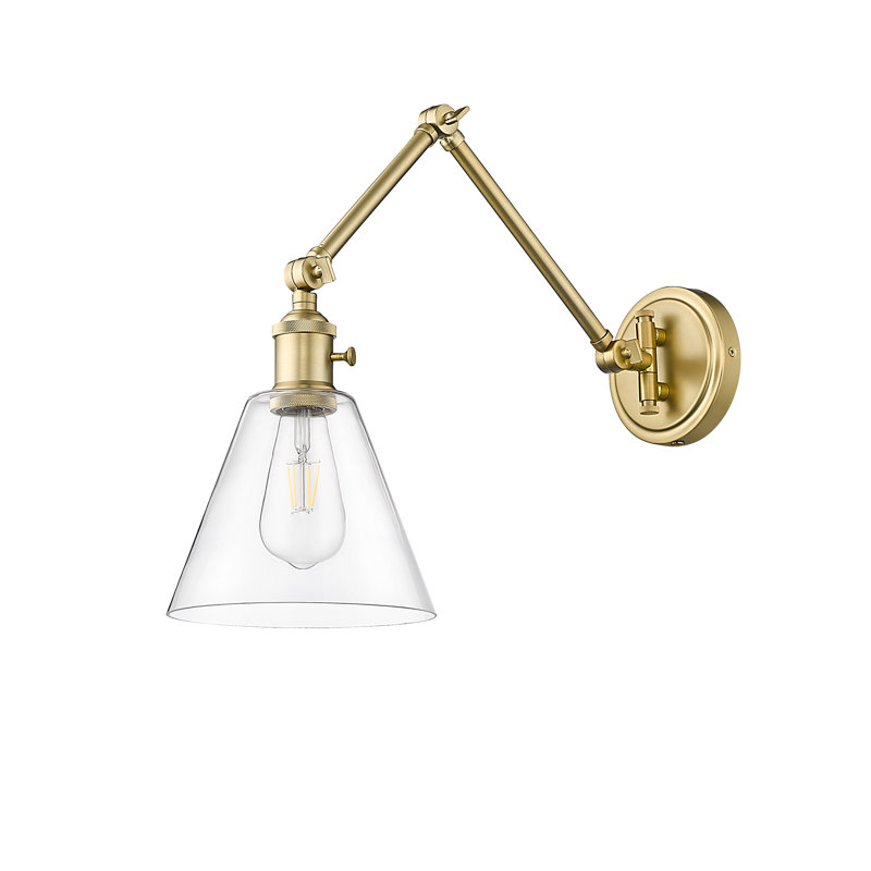 Wyck Steel Swing Arm Sconce, Modern Gold