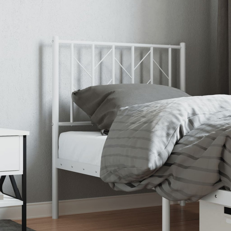 Nikka Metal Headboard, White, 75cm