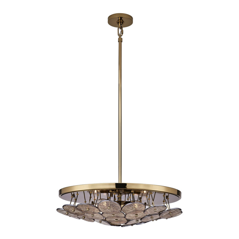 Luminaire suspendu en laiton poli Hortensia 5 LT Kalco