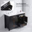 Meuble-lavabo de salle de bain avec lavabo en résine intégré et grand espace de rangement