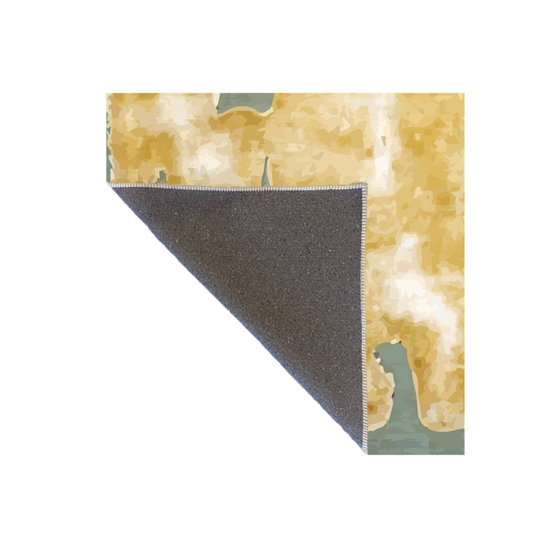 Tapis décoratif multicolore abstrait lavable à la machine, Rectangle 3 pi 3 po x 4 pi 11 po 