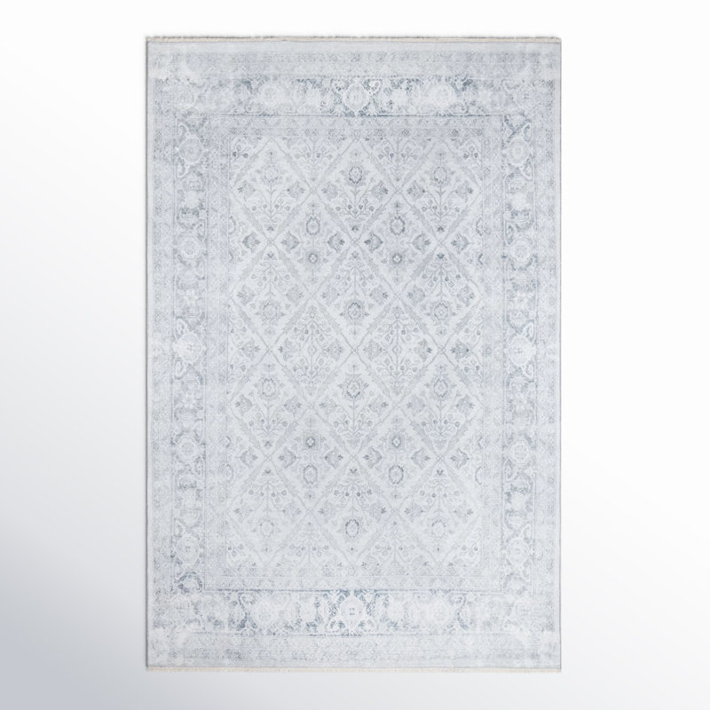 Tapis oriental gris Montmorency, Tapis de couloir 2 pi 3 po x 7 pi 6 po