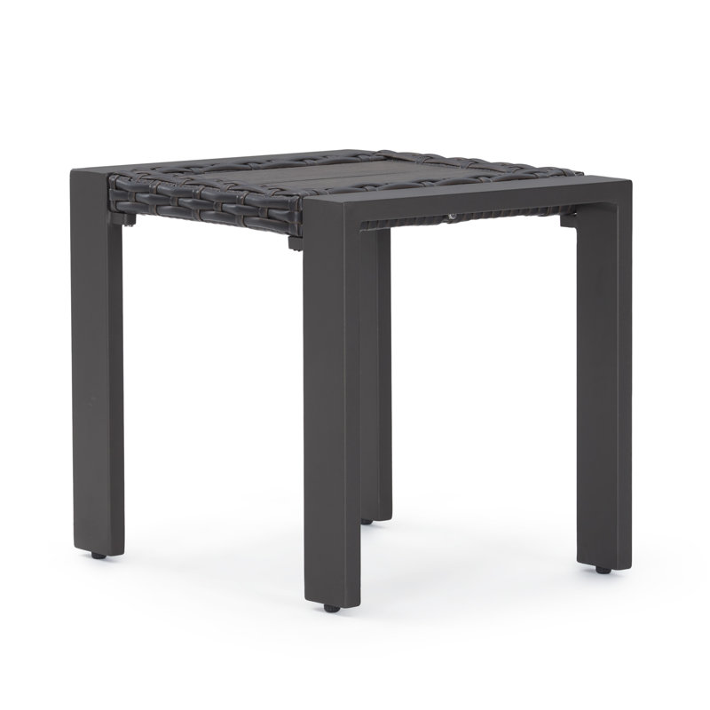 Table d'appoint d'extérieur en bois et aluminium Jorolf , Espresso