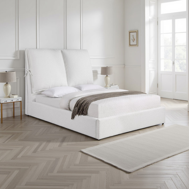 Upholstered Eastern King Panel Bed Dark Grey, Gray, King