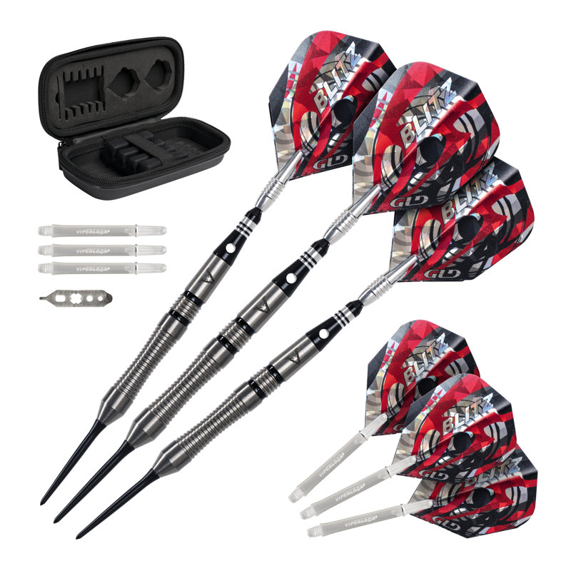 Fléchettes à pointe en acier 95% tungstène Viper Blitz 22 grammes avec aiguisoir