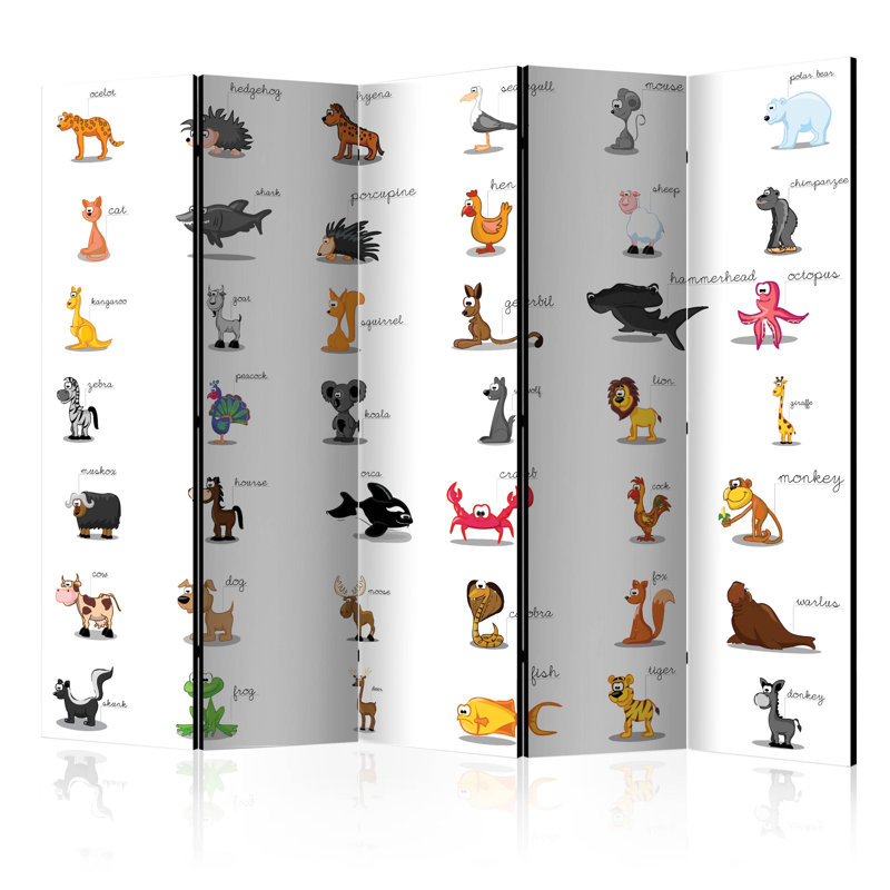 225 cm W x 172 cm H 5 - Panel Folding Room Divider