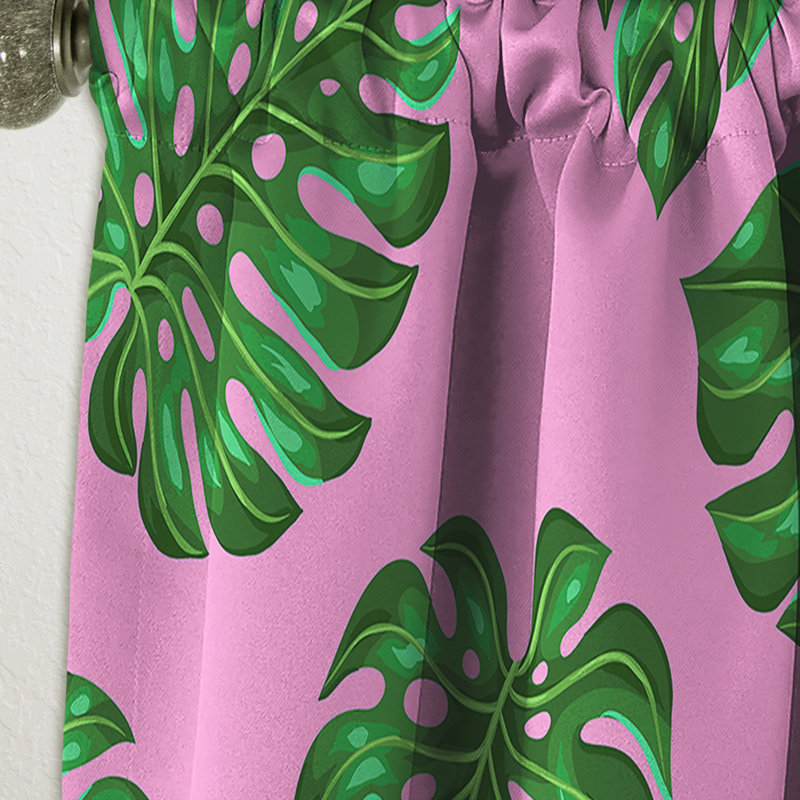 Panneau de rideau simple occultant tropical Mid-Century, L 52 po x L 108 po