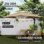 300cm Lighted Tilt Cantilever Parasol-1427772494