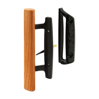 FHC C1131 Sliding Glass Door Handle Set - Black Diecast - Mortise/Hook Style - Fits 3-15/16" Hole Spacing (1 Set)