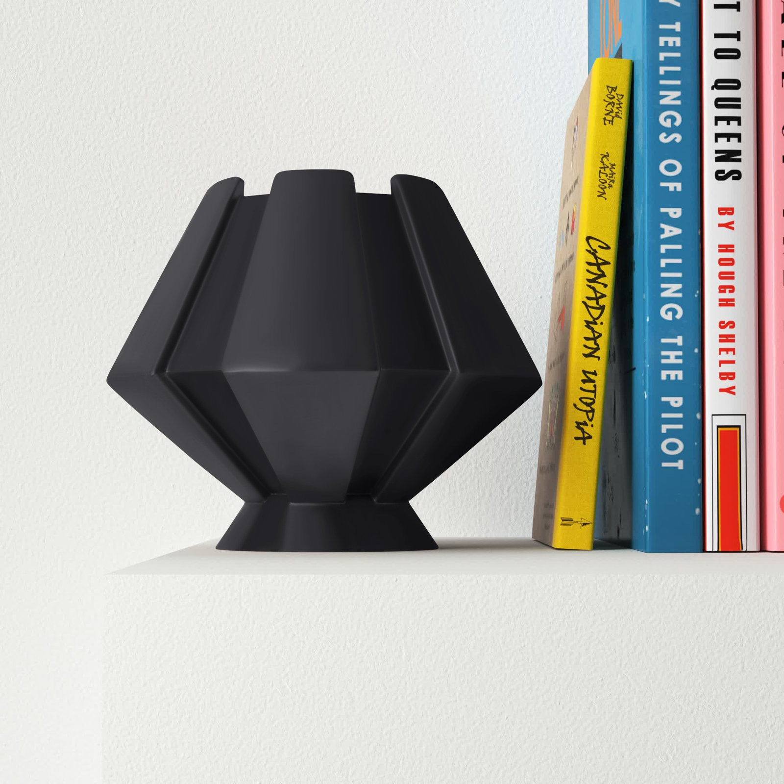 Percy Ceramic Novelty Lamp, Carbon Matte Black, Incandescent