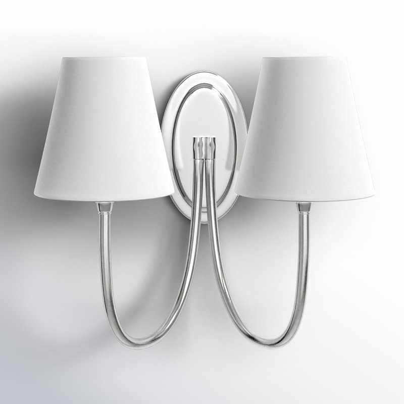 Steel Armed Sconce, Polished Nickel