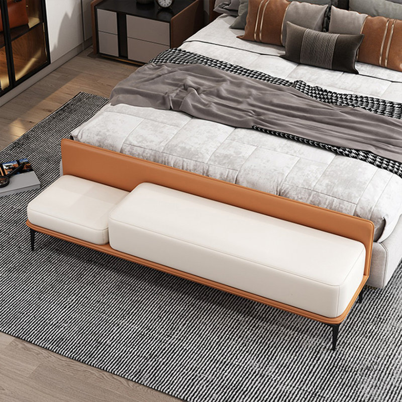 Banc rembourré orange, Orange, H 20,47 po x l 59,06 po x P 15,75 po