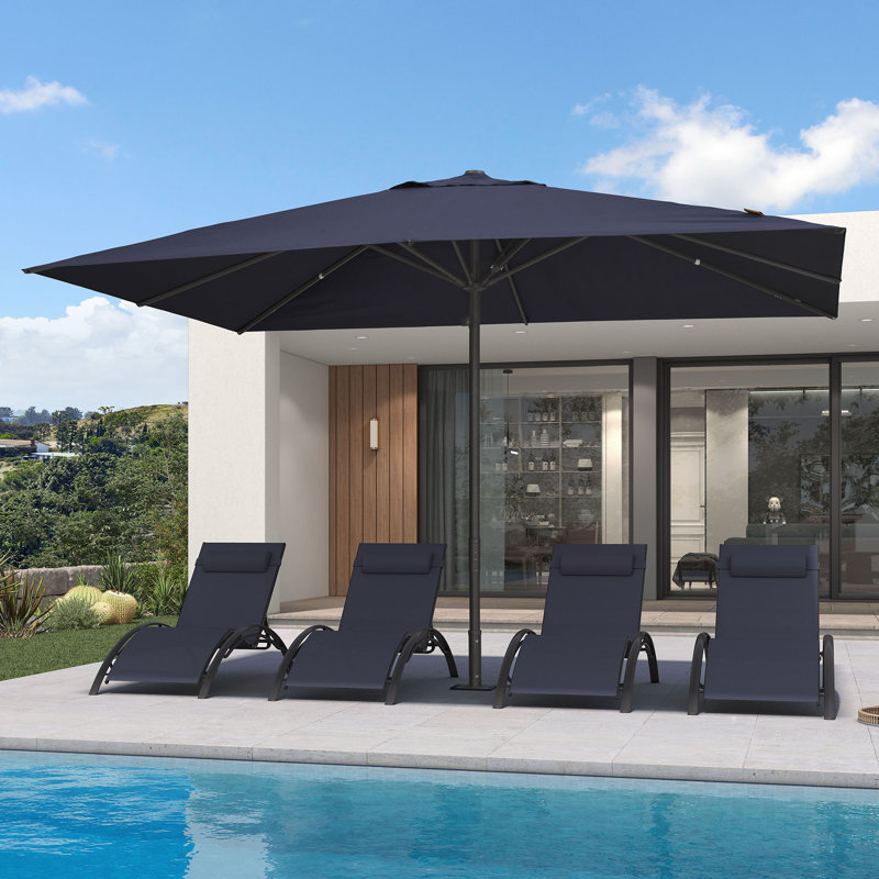 Parasol de table semi-automatique pour l'extérieur, Marine