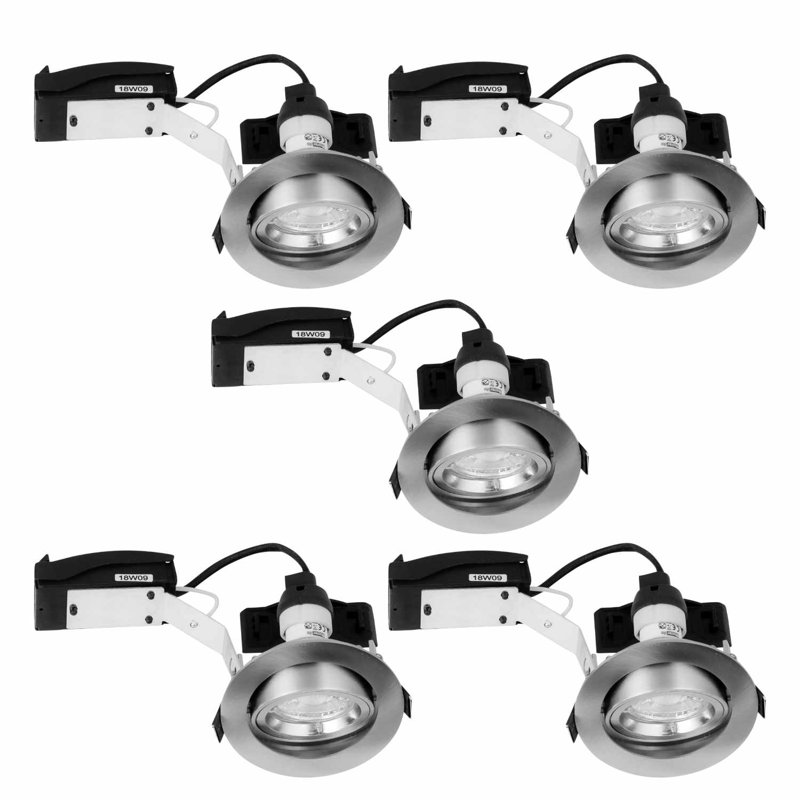 Moorestown 9.4cm Recessed Lighting Kit, Brushed Steel Plate