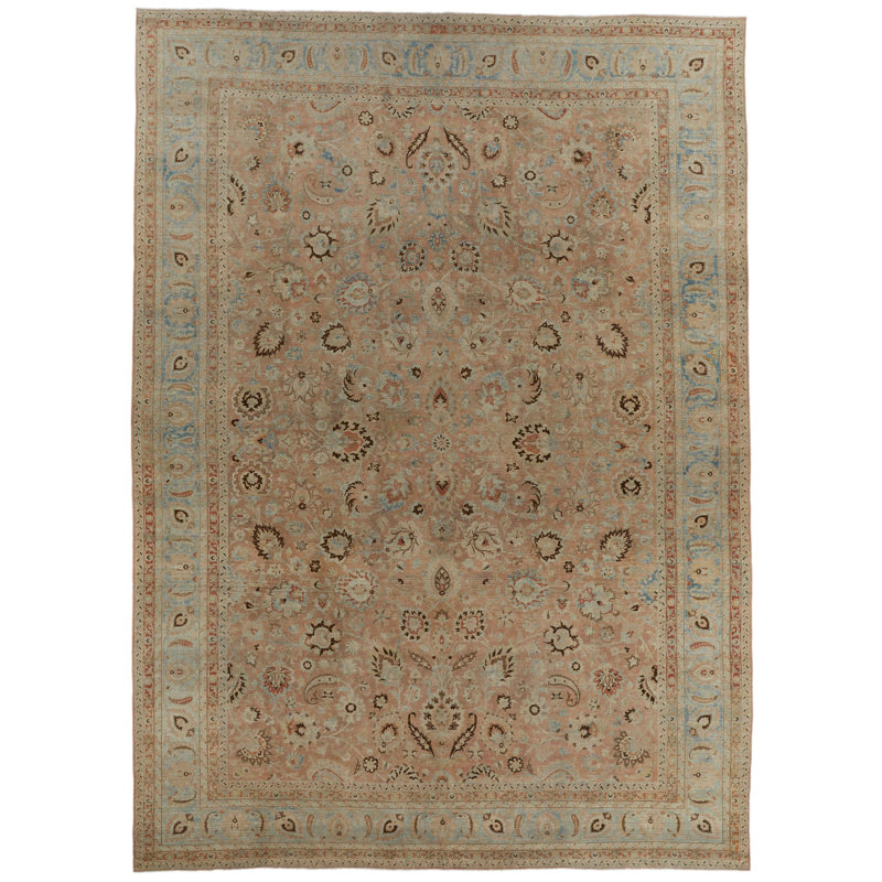 11x16 Rust and Blue Turkish Oushak Rug