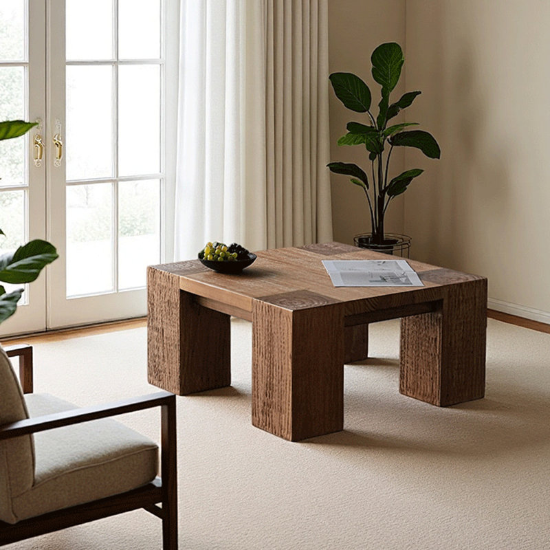 Modern simple solid wood porch table., 15.7" H x 39.3" L x 39.3" W