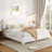 Haden Lambswool Boucle Upholstered Platform Bed Frame with Headboard-106802334-106802337