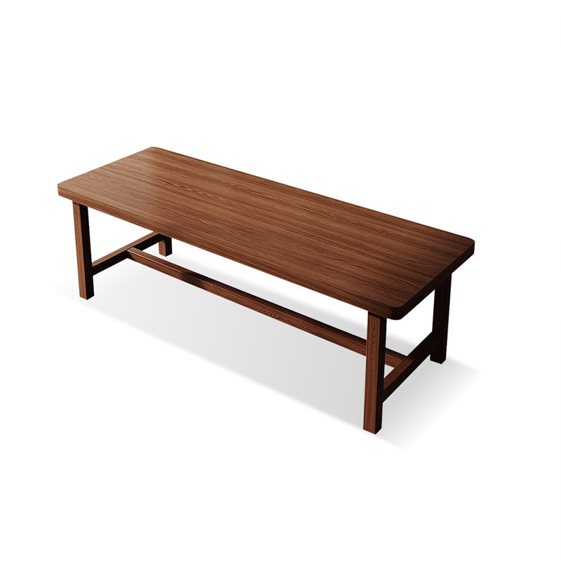 Bureau rectangulaire en bois massif brun noisette, 29.53" H x 62.99" W x 27.56" D 