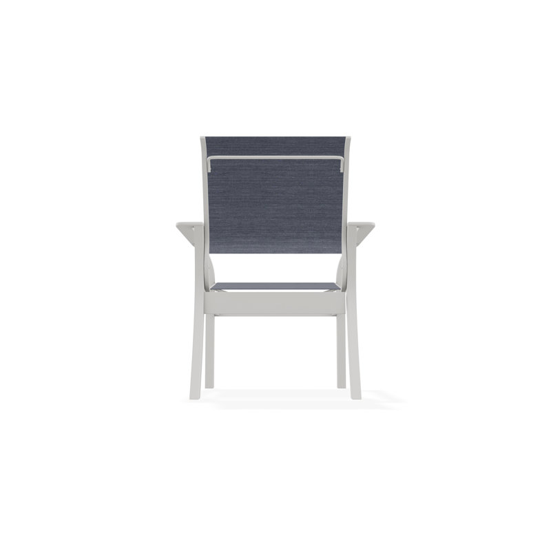 Leeward Outdoor Dining Chair, Snow, Augustine Denim