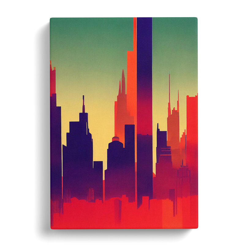 Wonderful City Skyline Abstract - Wrapped Canvas, 50cm H x 35cm W x 3cm D
