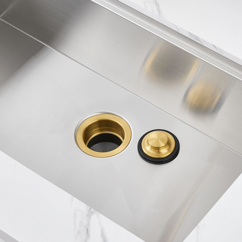 Kitchen Sink Garbage Disposal Flange and Stopper, Brushed Gold
