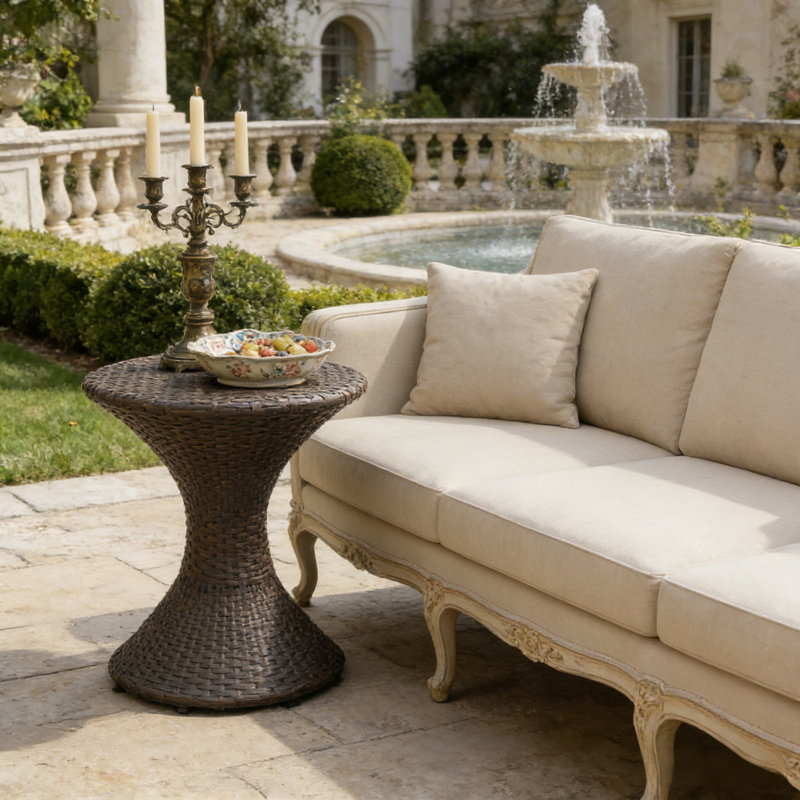 Outdoor Wicker Side Table