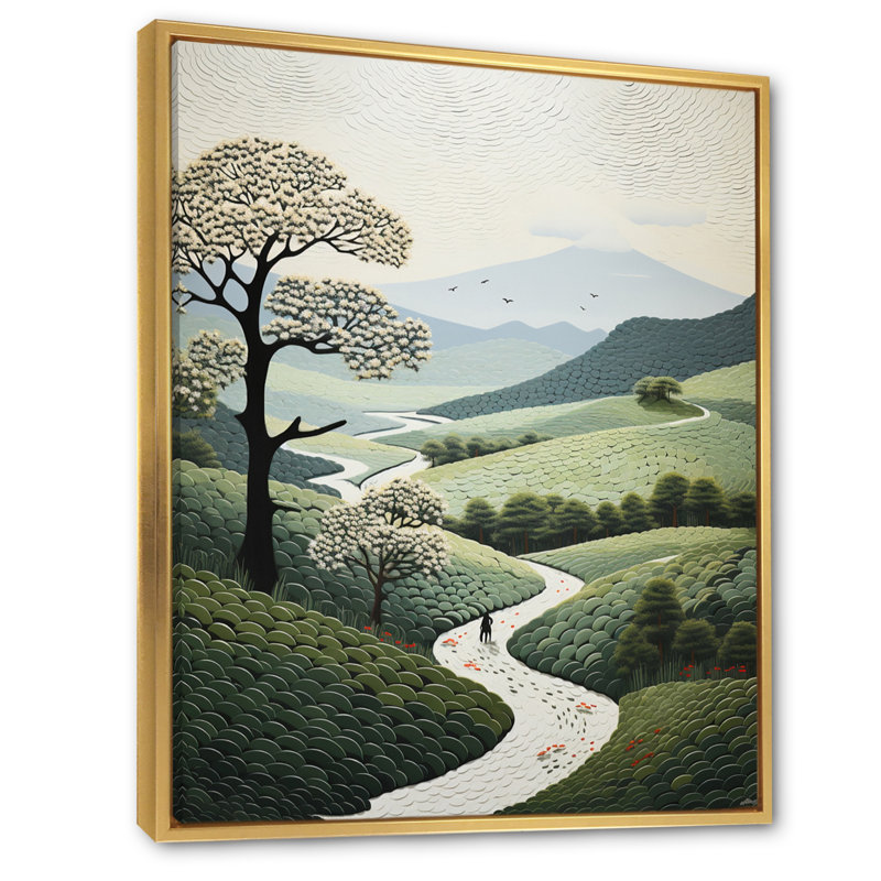 Audri Native Art Paysages sacrés I, H 40 po x l 30 po x P 1,5 po, Cadre flottant doré