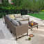 Ensemble de conversation modulaire en rotin avec coussins Hesse