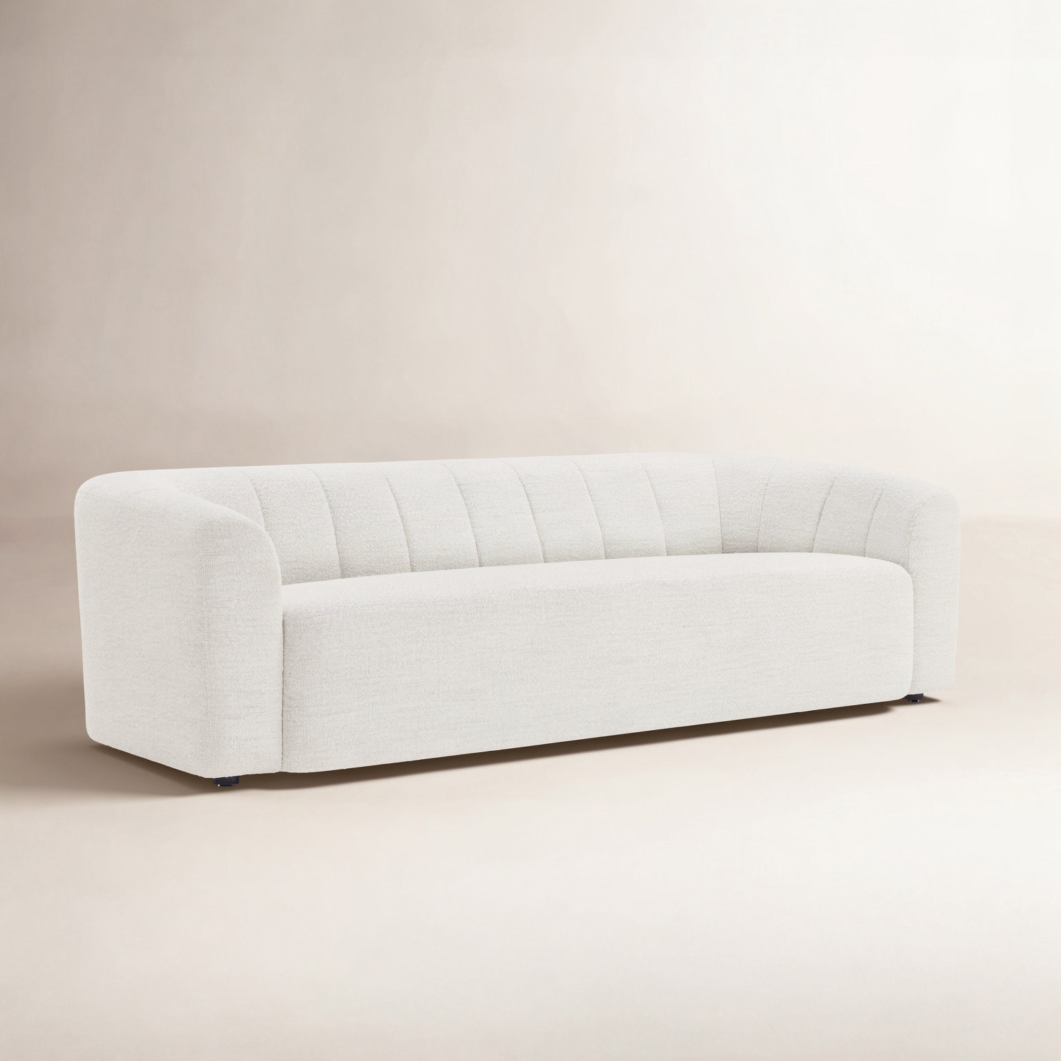 Augustine 89'' Upholstered Sofa, Merino Pearl Performance Boucle