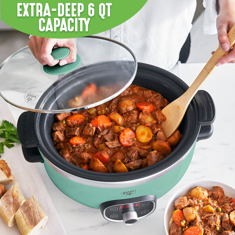 Turquoise 6 Quart Digital Display Non-Stick Buffet Server