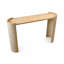 Console moderne incurvée de 160 cm, table d'appoint avec plateau arrondi et panneaux latéraux arqués, style Wabi-Sabi pour entrée ou couloir