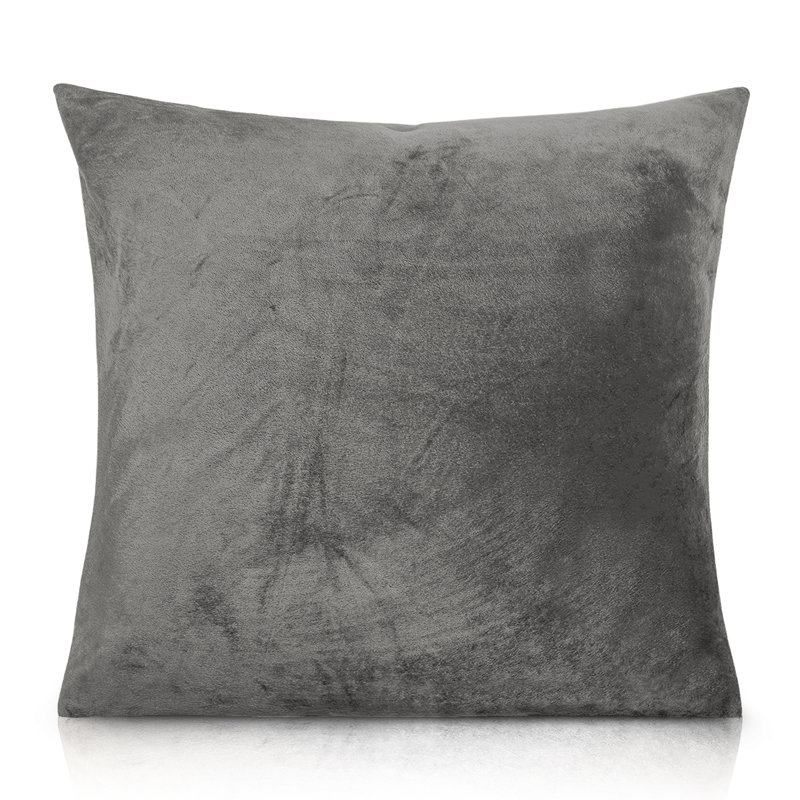 Aspire Homeware Square Plain Velvet Scatter Cushion Cover, Grey, Pack of 4