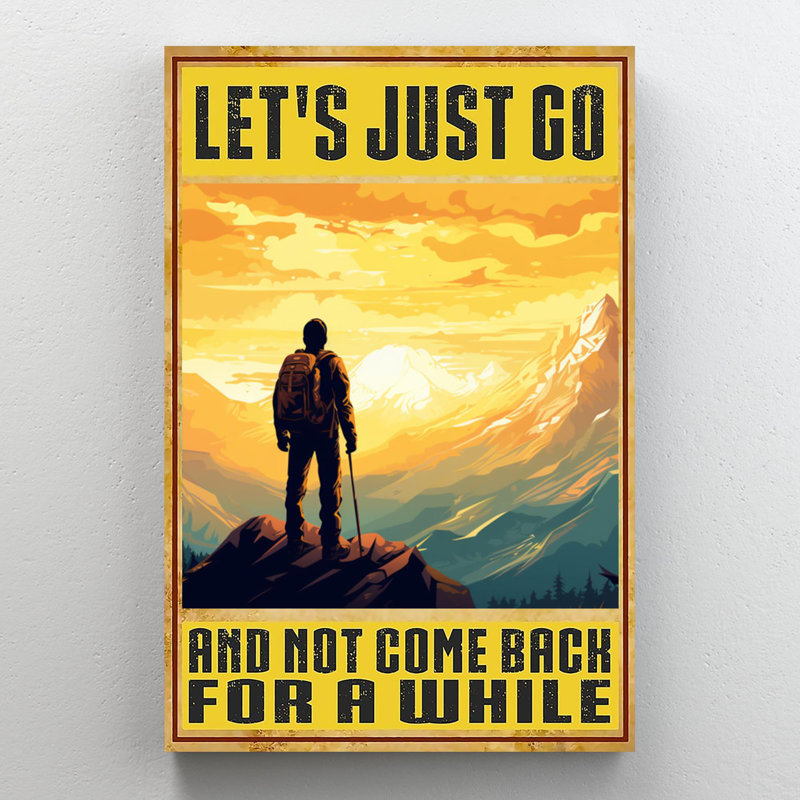 Randonnée pédestre «Lets Just Go» 2 - 1 pièce, impression sur toile tendue, H 36 po x l 24 po x P 1,25 po