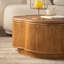 Table basse en rotin en forme de fleur avec rangement amovible, style boho-chic, parfaite pour les salons confortables et les espaces compacts