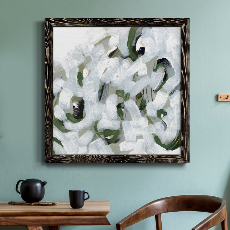 Snow Lichen I-Premium, toile encadrée - prête à être accrochée, Cadre noir, H 20 po x l 20 po x P 1,5 po