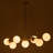 7-Light Glass Globe Modern Gold Linear Chandelier for Dining Room-363634768