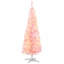Sapin de Noël artificiel mince de 5 pi avec 110 lumières DEL blanc chaud et 294 pointes, pour décoration de Noël, rose