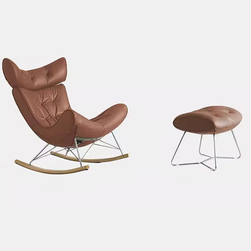 Chaise berçante simple de style italien, Rouge