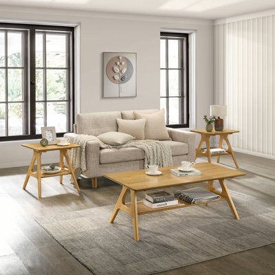 Lamotte Mid-Century Modern Wood 3 Piece Coffee Table Set by Corrigan Studio