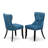 9-Piece Dinette Room Set- 8 Parson dining room chairs with Blue Linen Fabric Seat and Button Tufted Chair Back - Rectangular Tabletop Linen White & Wooden Legs - and Wire Brushed Black Finish -947457303-947457302