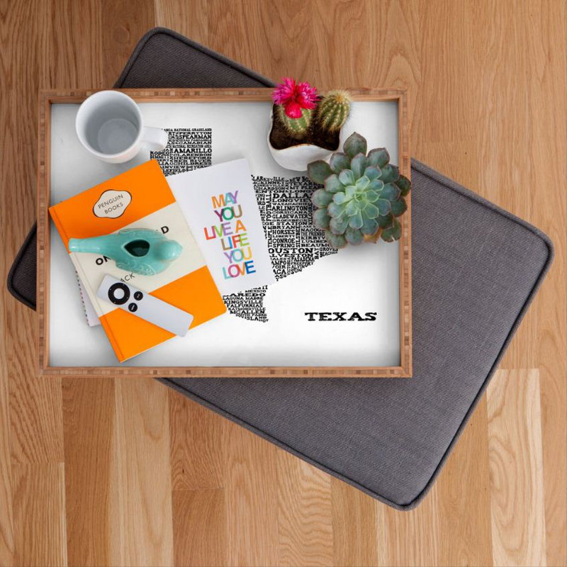 Plateau de table repose-pieds/café texas map